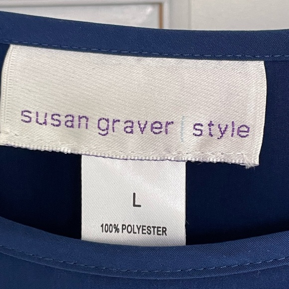 Deep blue large blouse by Susan Graver - Picture 2 of 5